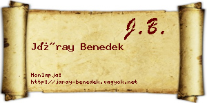 Járay Benedek névjegykártya